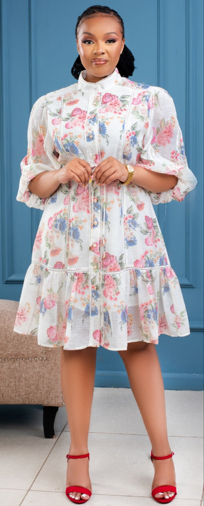 Premium Floral Shift Dress – Feminine Elegance, Limited Edition