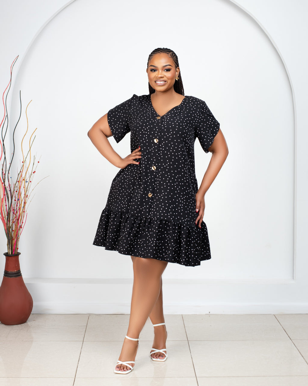 Polka Dot Shift Dress