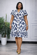 The Brushstroke Ruffle Hem Dress