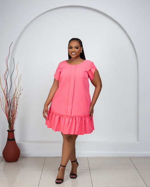 Blush Beauty Ruffle Shift Dress