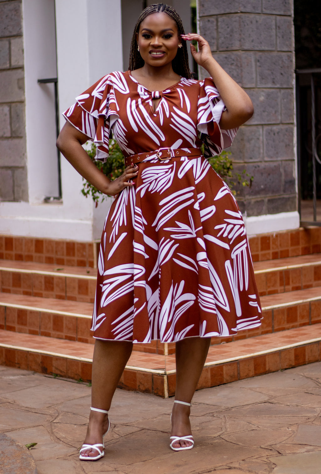 Lilly Brown Skater Dress