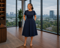 The Elana Rosa Belted-Navy