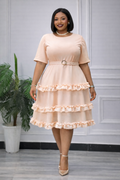 Sera Tiered Ruffle Midi Skater Dress